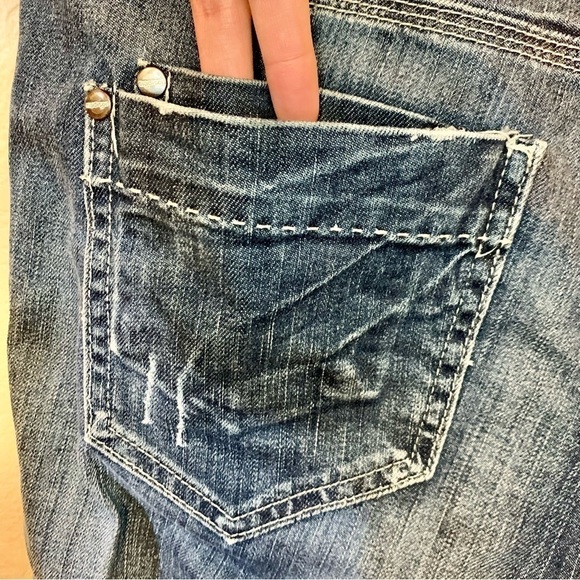 Madison Denim Co Jeans 11/12 Stretch Distressed Cotton Spandex Straight Leg - Picture 8 of 16